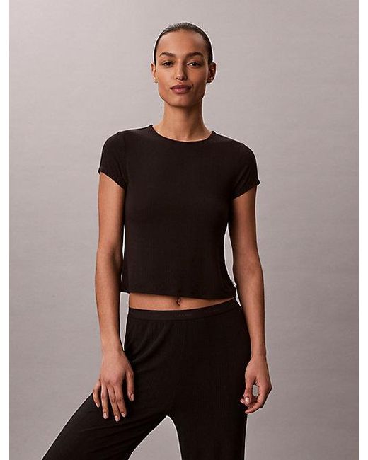 Calvin Klein Black Soft Modal Pyjama Top
