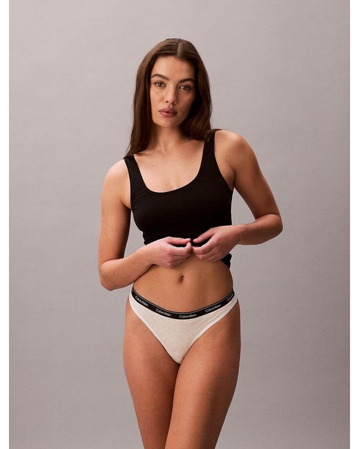 Lot De 7 String Calvin Klein en coloris Metallic