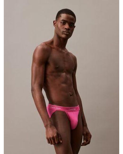 Pack de 3 slips, tanga y suspensorio - Pride Calvin Klein de hombre de color Pink