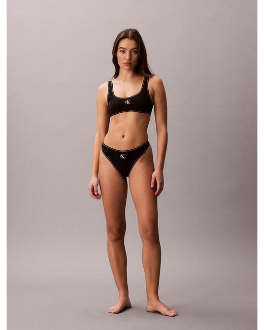Calvin Klein Brown Thong Bikini Bottoms