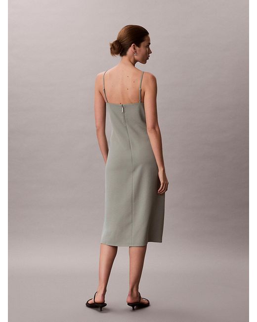 Calvin Klein Gray Casual Twill Sleeveless Shift Dress