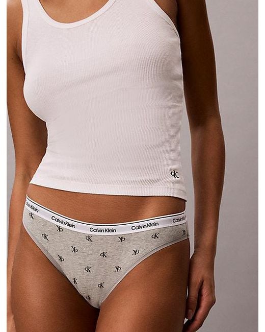 Calvin Klein White Bikini Briefs Icon Logo