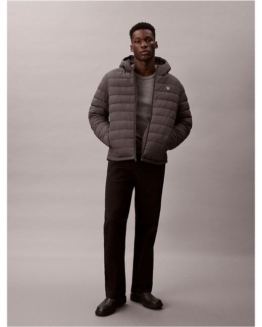 Calvin Klein Men's Brown Calvin Klein Packable Ripstop Puffer Jacket