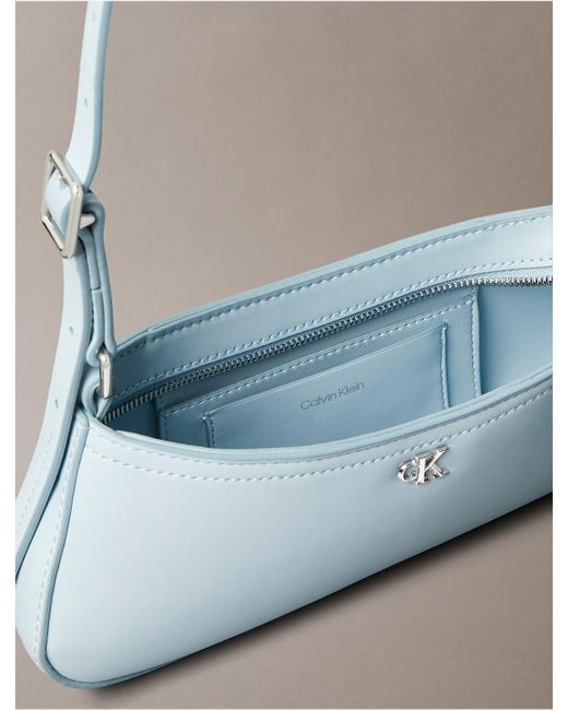Calvin Klein Blue Monogram Logo Hardware Shoulder Bag
