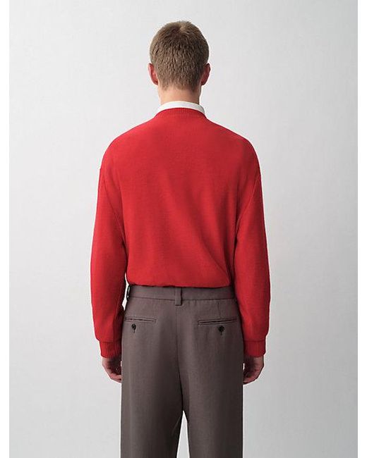 Calvin Klein Red Byron Crewneck Jumper for men