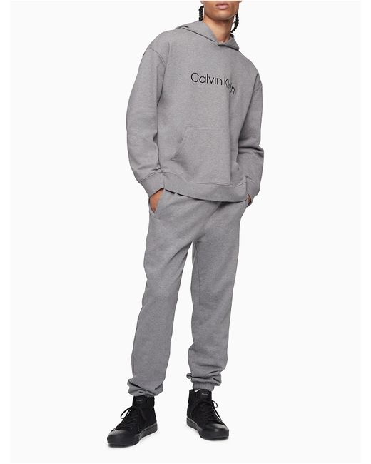 Calvin Klein Cotton Standard Logo Joggers in Gray - Lyst