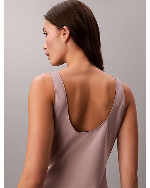 Calvin Klein Pink Satin Midi Slip Dress