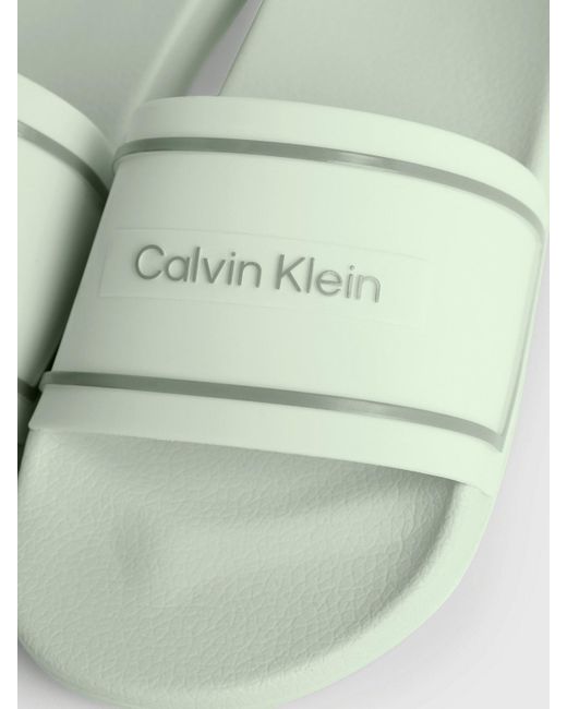 Calvin Klein Green Logo Sliders