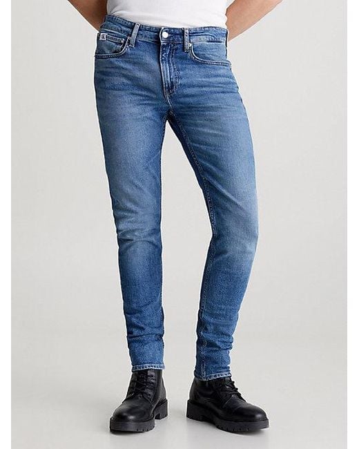Calvin Klein Slim Tapered Jeans in het Blue voor heren