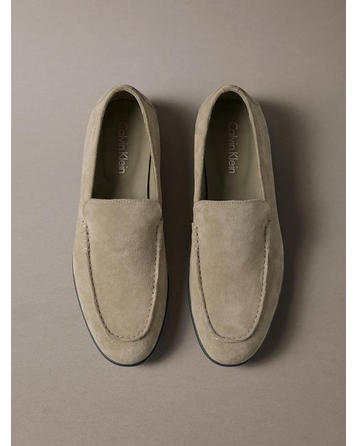 Calvin Klein Gray Suede Hybrid Loafers for men