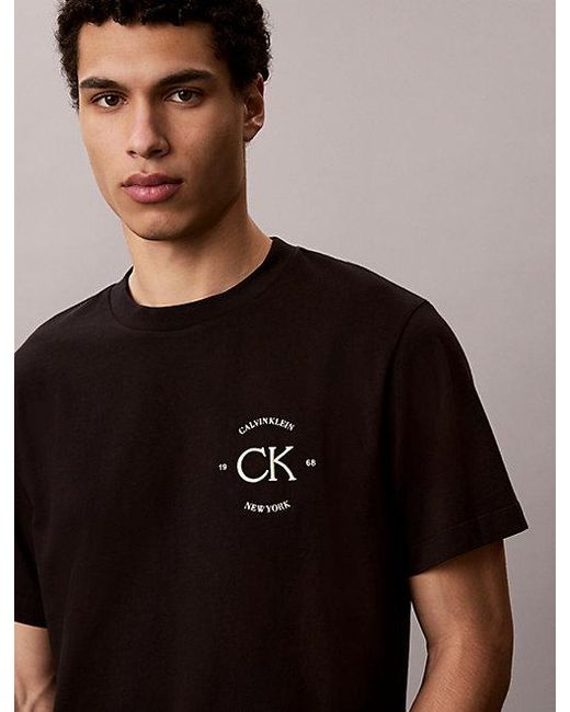 Calvin Klein Black Jeans Embroidered Logo T-Shirt for men