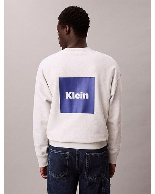 Calvin Klein Lässiges Sweatshirt Aus Hochwertigem Fleece Mit Logo-Grafik in White für Herren