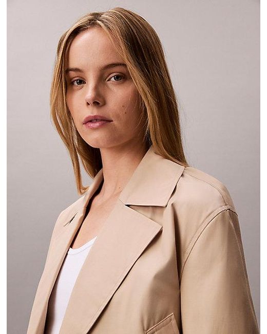 Calvin Klein Multicolor Cotton Twill Short Trench Jacket