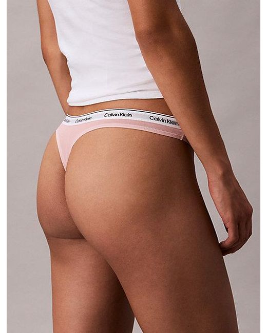 Calvin Klein Pink Thong Icon Logo
