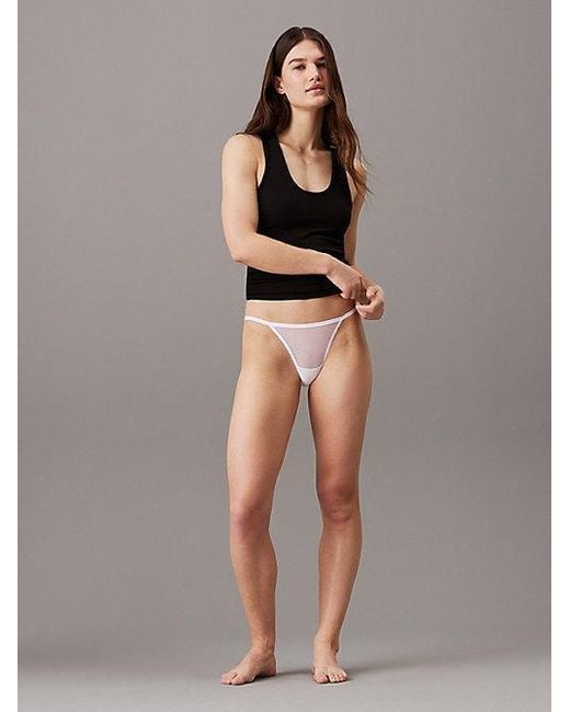 Calvin Klein Doorzichtige Mesh Bikinislips in het White