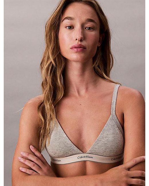Calvin Klein Multicolor Unlined Triangle Bra Heritage Cotton Stretch