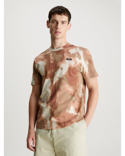 T-shirt imprimé camouflage Calvin Klein pour homme en coloris Natural