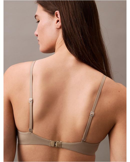 Calvin Klein Brown Minimalist Micro Push-Up Plunge Bra