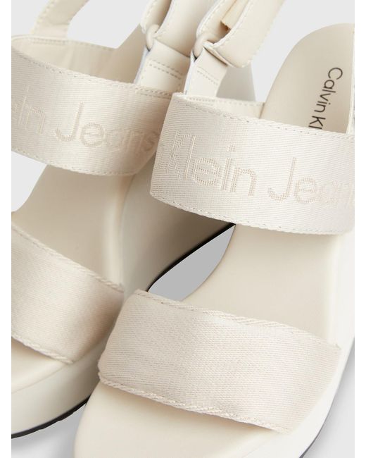 Calvin Klein Natural Platform Wedge Sandals