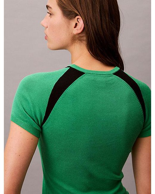 Calvin Klein Green Jeans Contrast Logo Graphic Slim T-Shirt