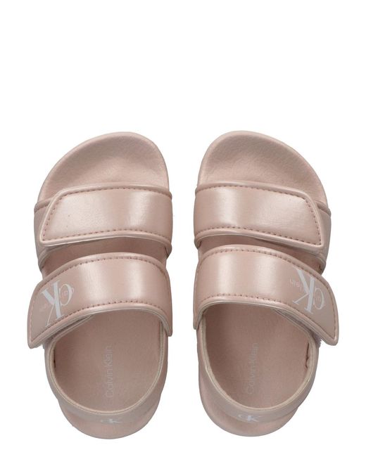 Calvin Klein Pink Toddlers Signature Velcro Sandals