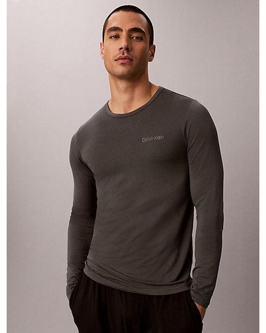 Calvin Klein Gray Pyjama Top Ultra Soft Modal for men