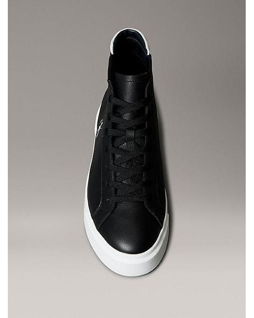Calvin Klein Multicolor Jeans Leather Signature High Top Trainers for men