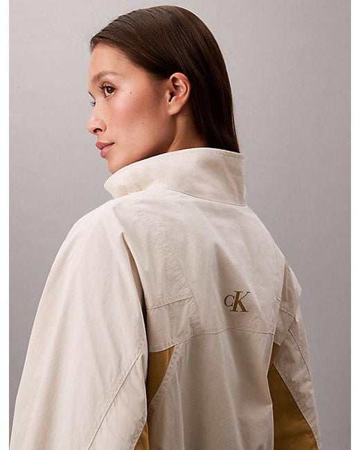 Calvin Klein Natural Jeans Cropped Colour Block Nylon Jacket