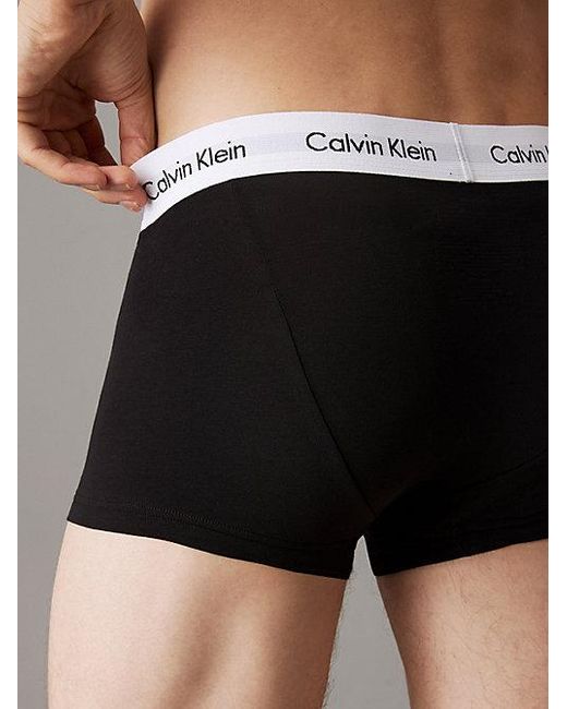 Calvin Klein Black Low Rise Trunk 3pk 0000u2664g Boxers,b- White for men