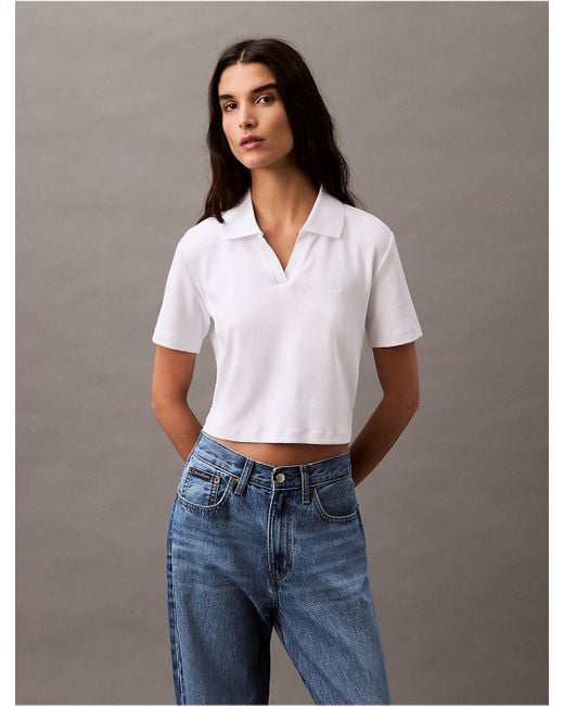 Calvin Klein Gray Calvin Klein Cotton Contour Rib Polo Tee