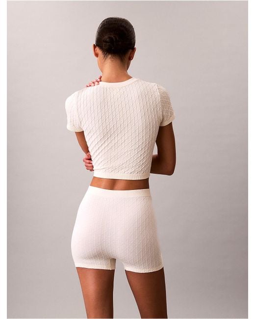 Calvin Klein Pink Rib Emblem Seamless Tee