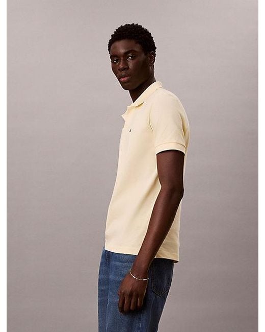 Calvin Klein Blue Jeans Cotton Piqué Open Collar Polo Shirt for men