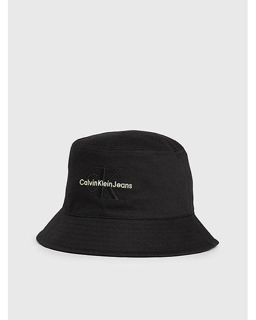 Calvin Klein Black Bucket Hat aus Twill