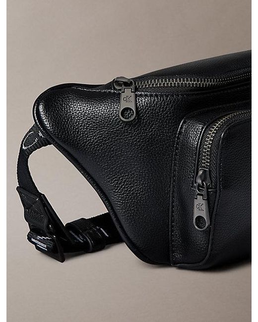 Calvin Klein Gray Pebbled Logo Strap Bum Bag for men
