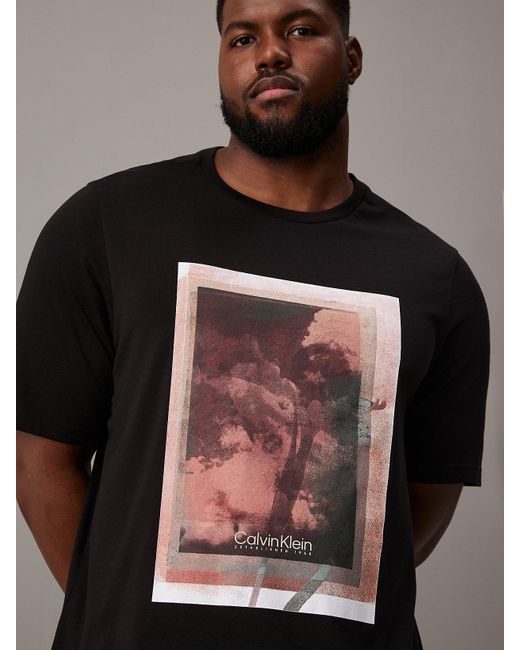 Calvin Klein Black Plus Size Photo Print T-shirt for men