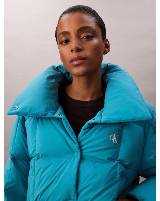 Calvin Klein Blue Short Down Puffer Jacket