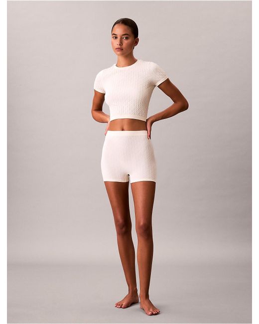 Calvin Klein Pink Rib Emblem Seamless Tee