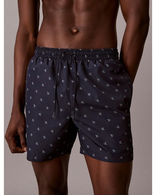 Calvin Klein Blue Solid Swim Shorts for men