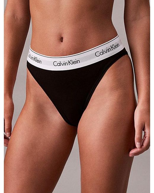 Calvin Klein Brown High Leg Bikini Briefs Icon Cotton Modal