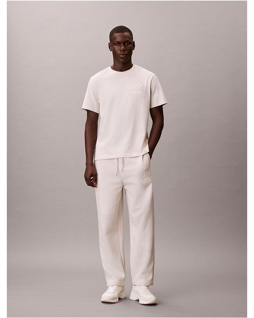 Calvin Klein Natural Calvin Klein Fleece Velvet Monologo Sweatpants for men