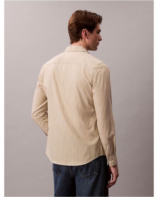 Calvin Klein Multicolor Stripe Slim Stretch Button-Down Shirt for men