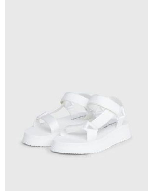 Sandalias de malla recicladas Calvin Klein de color White
