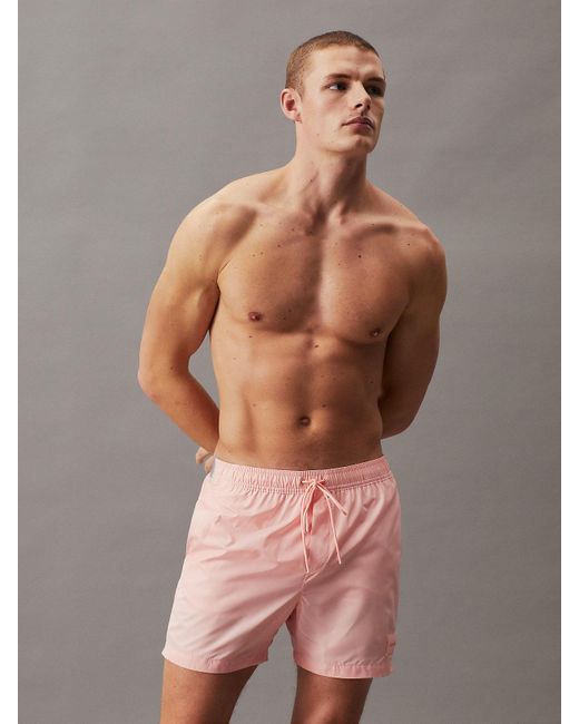 Short de bain mi-long avec cordon de serrage - CK Steel Calvin Klein pour homme en coloris Pink