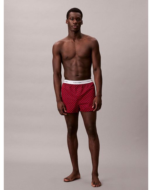 Calvin Klein Red 3 Pack Slim Boxers for men