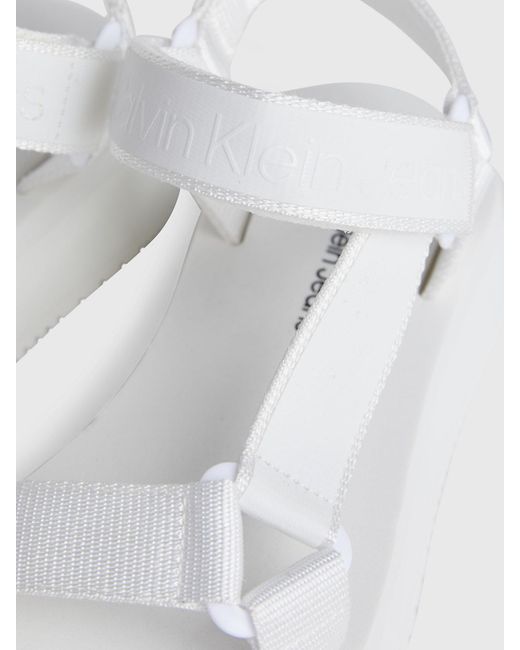 Calvin Klein White Webbing Sandals