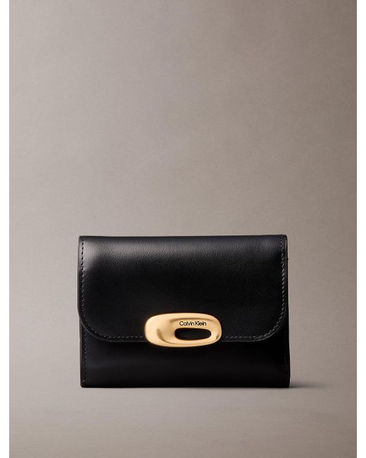 Calvin Klein Black Engraved Trifold Wallet