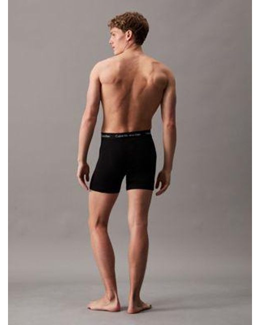Calvin Klein 3-pack Boxers Lang - Cotton Stretch Wicking in het Gray voor heren