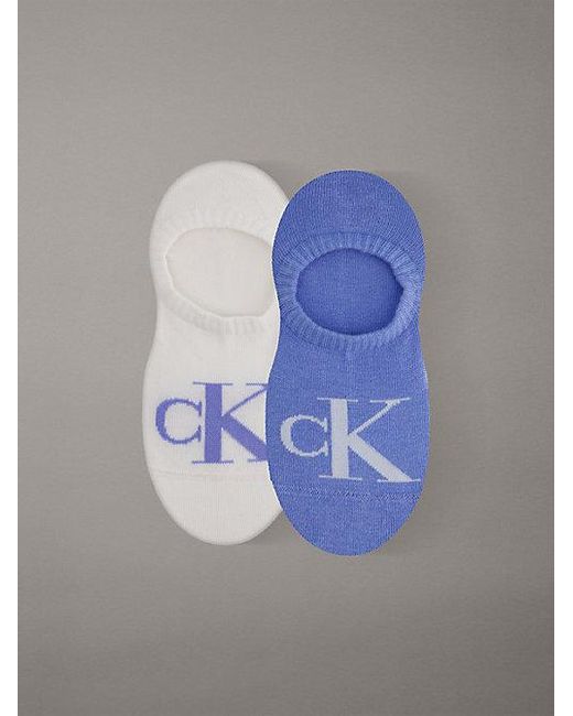 Calvin Klein Blue 2 Pack Soft Cotton Invisible Socks
