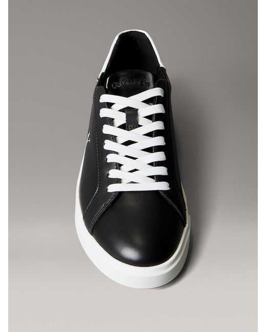 Baskets En Cuir Avec Logo Signature Calvin Klein en coloris Metallic