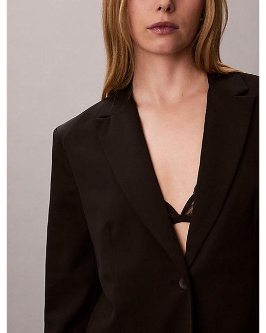 Calvin Klein Black Soft Crepe Blazer